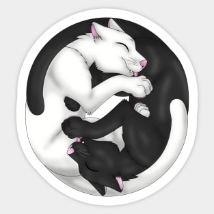 Yin-Yang Cats: Black/White Sticker